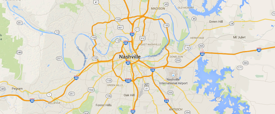 Nashville Dumpster Rental Service Area Map